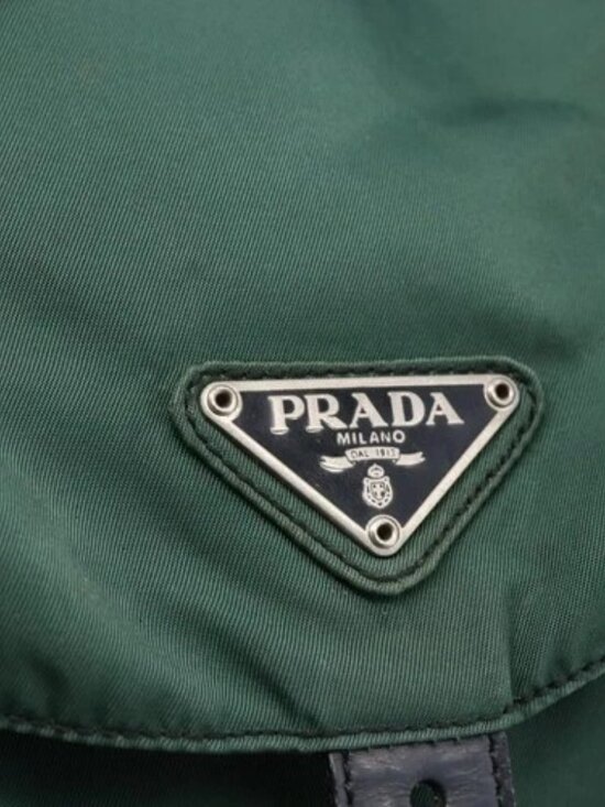 PRADA Backpack Nylon Green Silver Auth 172160 main image 13